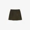 Burberry Bonded Gabardine Trench Mini Skirt In Blue