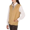 BURBERRY BURBERRY BONDED SOFT FAWN LAMBSKIN AND WOOL OVERSIZED VEST