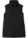 Burberry Bonded Wool Gilet In Black