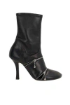 Burberry Peep Leather Ankle Boots