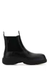 Burberry Leather Creeper Low Chelsea Boots In Black