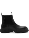 Burberry Leather Creeper Low Chelsea Boots In Black