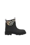 Burberry Marsh Stamp Rubber Ankle Boots In Black