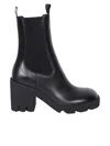 Burberry Stride 85 Leather Chelsea Heeled Boots In Black