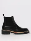 Burberry Smooth Leather Boots With Mesh Side Panels And Textured Detailing In Black