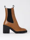 Burberry Leather Boots With High Block Heel In Leder