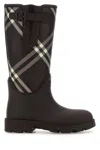 Burberry Rubber Marsh Stamp Check Rain Boots In Multi