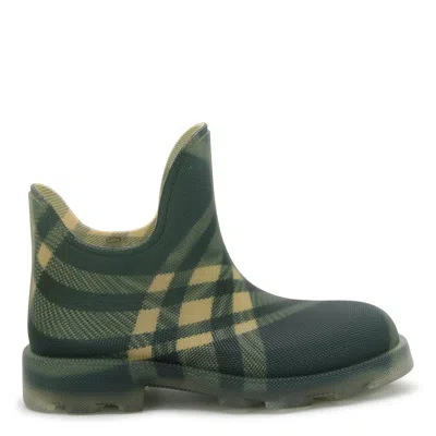 Burberry Marsh Checked Rubber Ankle Boots In Primrose Ip Check