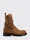 Burberry Suede Ankle Boots Block Heel Pull Tab In Brown