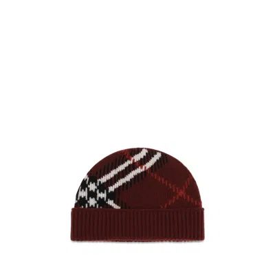 Burberry Bordeaux Cashmere Beanie In Burgundy