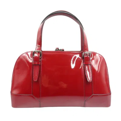 Pre-owned Burberry Bordeaux Patent Leather Tote Bag ()
