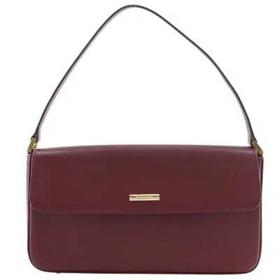 Pre-owned Burberry Bordeaux Red Color Leather Shoulder Bag ()