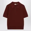 Burberry Bordeaux Wool Polo Shirt Women In Brown