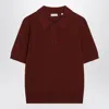 Burberry Bordeaux Wool Polo Shirt Women In Brown