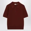 Burberry Bordeaux Wool Polo Shirt Women In Red