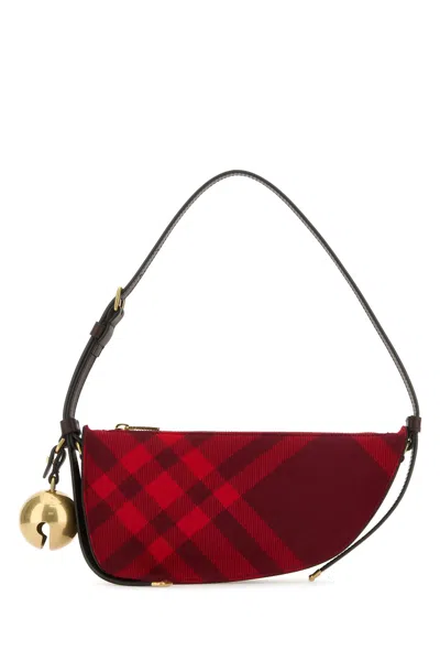 BURBERRY BURBERRY EMBROIDERED CANVAS MINI SHIELD SHOULDER BAG