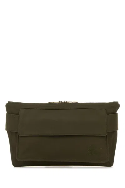 BURBERRY BURBERRY ARMY GREEN CANVAS TRENCH BELT BAG