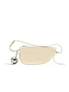 Burberry Small Shield Leather Shoulder Bag In White