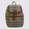 Burberry Beige Horseshoe Backpack In Multi