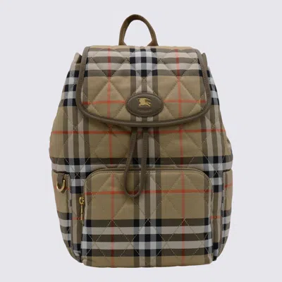 BURBERRY BURBERRY BEIGE HORSESHOE BACKPACK
