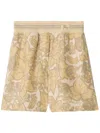 Burberry Silk Ivy Ekd Shorts In Neutrals