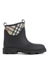 Burberry Marsh Stamp Rubber Ankle Boots In Black