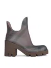 Burberry 65mm Marsh Checked Rubber Boots In Beis