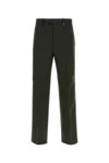 Burberry Wool Trousers With Back Pockets And Belt Loops In Green