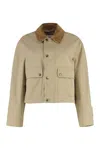 Burberry Beige Cropped Cotton Jacket In Beige