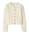 Burberry Bottuned Long-sleevve Jacket In White
