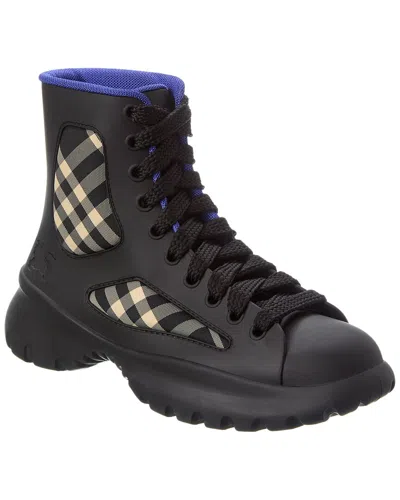 BURBERRY BURBERRY BOULDER LACE-UP RUBBER & CANVAS BOOT