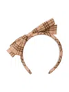 Burberry Check Cotton Headband In Nude & Neutrals