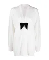 Burberry Bow-detail Wool Cardigan In White