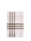 Burberry Bow Pink Check Cashmere Scarf In Neutral