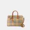 Burberry Check Bowling Mini Bag In Brown