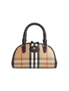 Burberry Mini Highlands Bowling Handbag And Handles In Neutral