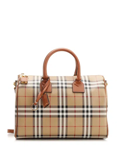 Burberry Bowling Check Medium Size Hand Bag In Brown