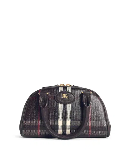 Burberry Bowling Highlands  Cotton Blend Mini Bag In Brown