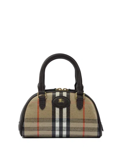 Burberry Bowling Highlands Crossbody Bags Beige In Multi