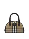 Burberry Check Coated Canvas Shoulder Bag In Nude
