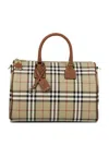 Burberry 'check Media Bowling Bag' In Beige