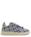 Burberry Box Checked Knitted Sneakers In Grey