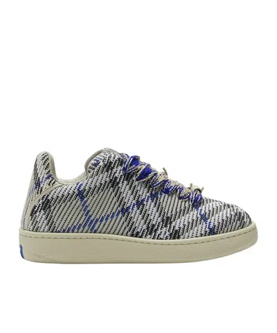 BURBERRY BURBERRY BOX CHECKED KNITTED LACE-UP SNEAKERS