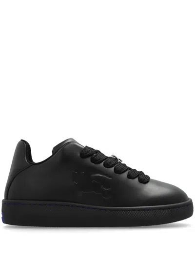 Burberry Box Logo Embossed Sports Sneakers In Black