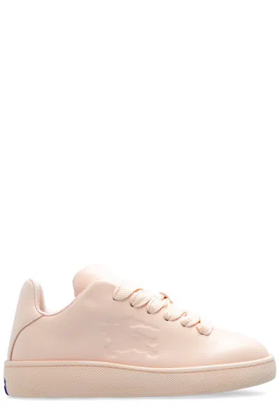 Burberry Box Leather Low-top Sneakers In Baby Neon