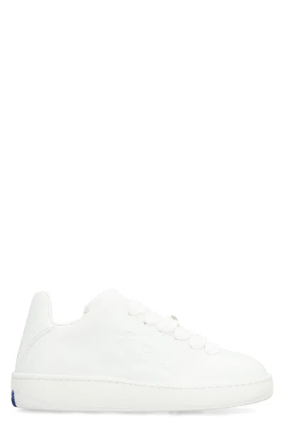 Burberry Box Leather Low-top Sneakers In White