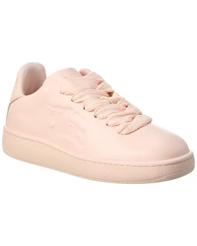 Burberry Box Leather Sneaker In Baby Neon