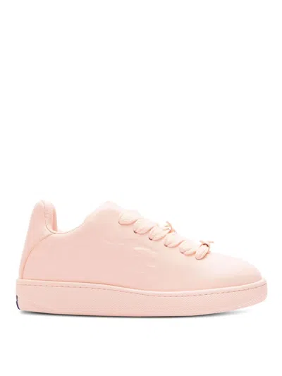 Burberry Box Leather Low-top Sneakers In Baby Neon