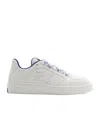 Burberry White Calf Leather Sneakers With Textured Tpu Sole In White