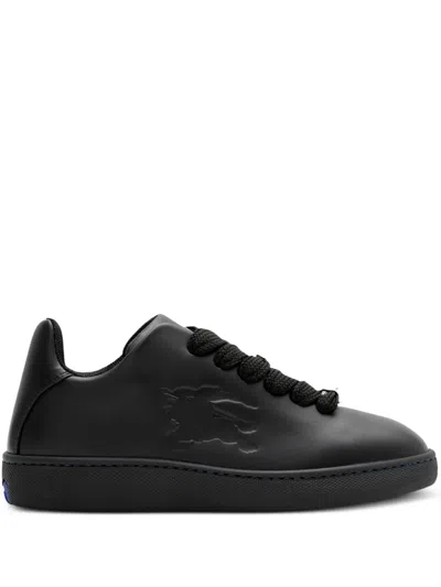 Burberry Black Sneakers With Textured Rubber Sole In Gray
